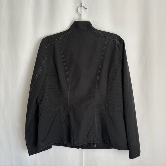 Vintage 90s Chico’s Women's Black Full Zipper Jacket with Mock High Neck sz M - Picture 11 of 12